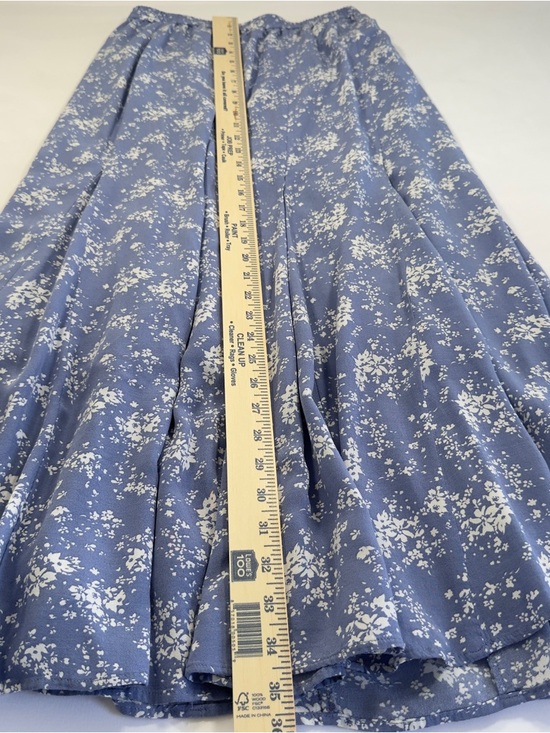Uniqlo Floral Maxi Skirt Blue White Ditsy Print Elastic Waist Size Small - Picture 8 of 10